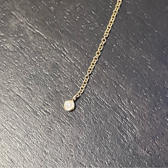⭐️14K Rose Gold⭐️Diamond Lariat Necklace - Picture 10 of 12